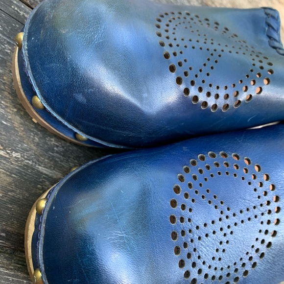 Lucky brand blue leather clogs size 8.5 - Picture 4 of 9